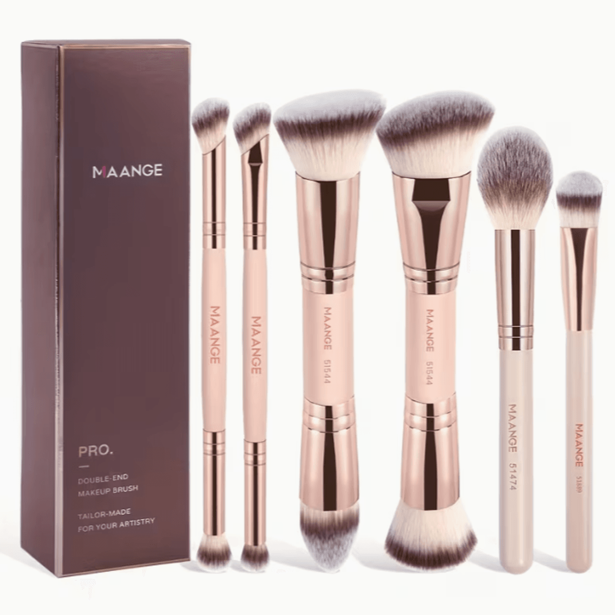 MAANGE 6-delt profesjonelt sminkebørstesett